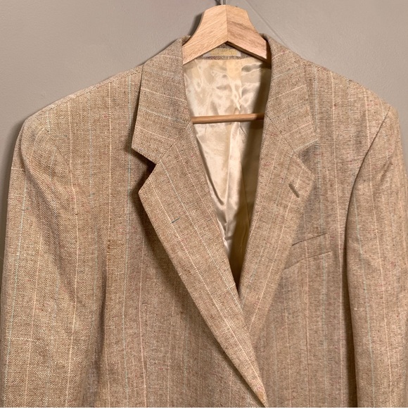 Mens Tan Blazer Jacket Size 41R - Picture 13 of 14